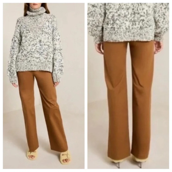 New! A.L.C Lawrence Stretch Cotton Pant Brown nwot33827 - Picture 1 of 16
